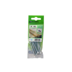  Lot de 15 vis acier tête ronde diamètre 5 mm x l.40 mm Standers STANDERS - Sanifer Tamatave
