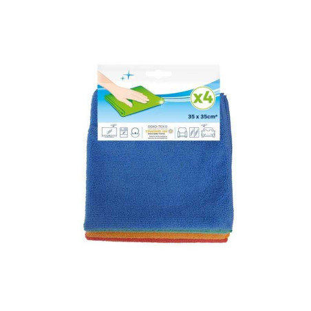  Lot de 4 microfibres nettoyage quotidien multi couleurs Sans marque - Sanifer Tamatave