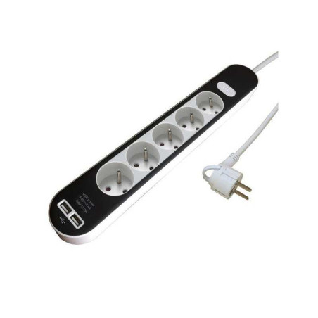 Multiprise usb filaire 5 prises blanc - noir 1 5m lexman LEXMAN - Sanifer Tamatave