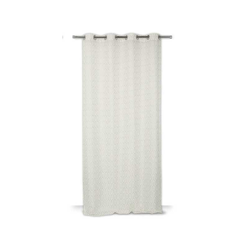 Voilage Tamisant, Amber Blanc/Or L.140 X H.250 Cm JBY CREATION - Sanifer Tamatave