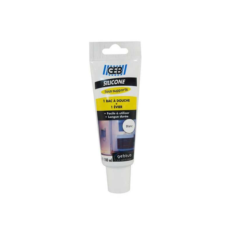  Mastic silicone joint tous supports 100  ml geb blanc GEB - Sanifer Tamatave
