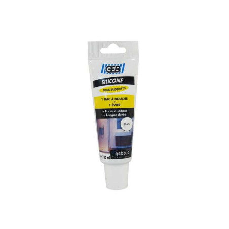 Mastic silicone joint tous supports 100  ml geb blanc GEB - Sanifer Tamatave