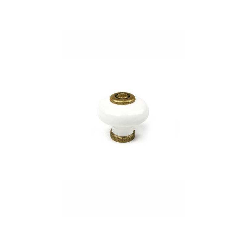  Lot de 4 boutons de meuble rond porcelaine brillant h 28 x l 31 x p 31 mm  - Sanifer Tamatave