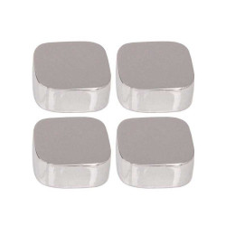  Jeu de 4 fixations miroirs coins ronds chromés  - Sanifer Tamatave