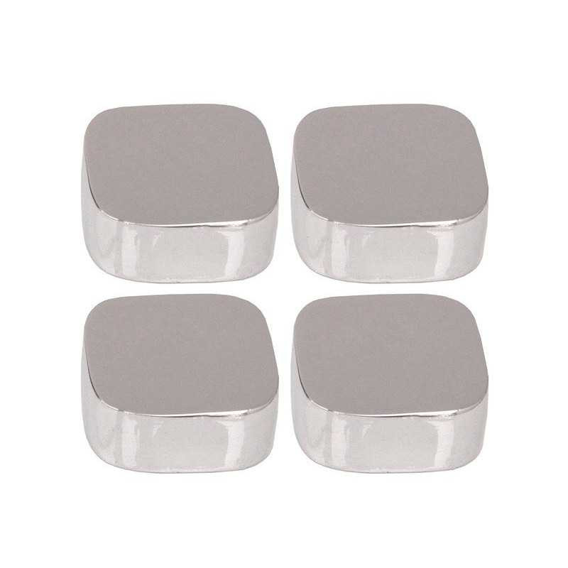  Jeu de 4 fixations miroirs coins ronds chromés  - Sanifer Tamatave