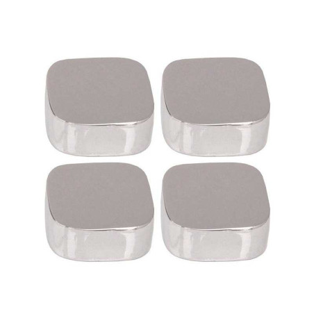  Jeu de 4 fixations miroirs coins ronds chromés  - Sanifer Tamatave