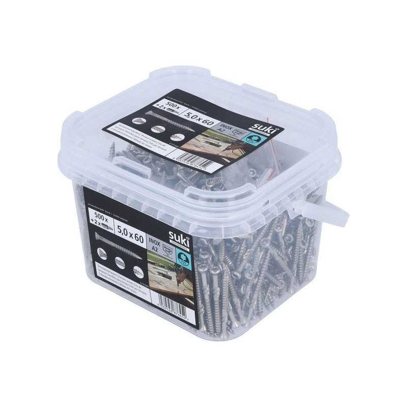  500 vis terrasse inox tãªte fraisée suki diamètre  5 x 60 mm  - Sanifer Tamatave