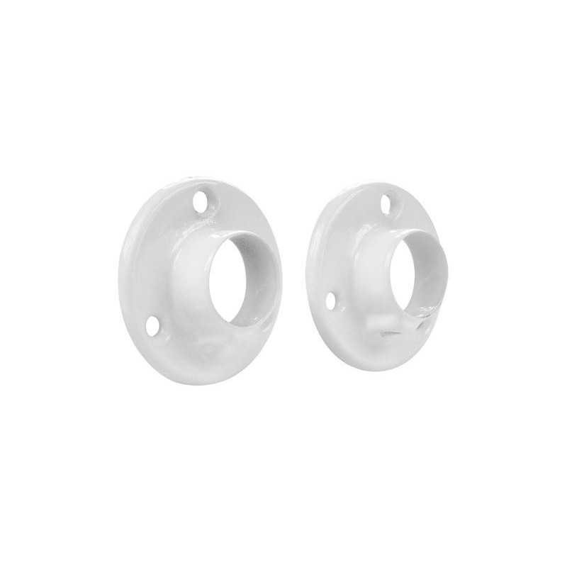  Lot de 2 support de barre de penderie d18 mm rond blanc 45 m  - Sanifer Tamatave