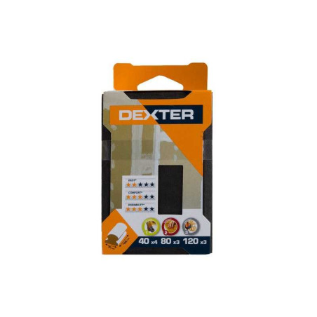  Cale à poncer + 10 patins abrasifs 100 x 70 mm grains 40 - 80 - 120 DEXTER - Sanifer Tamatave