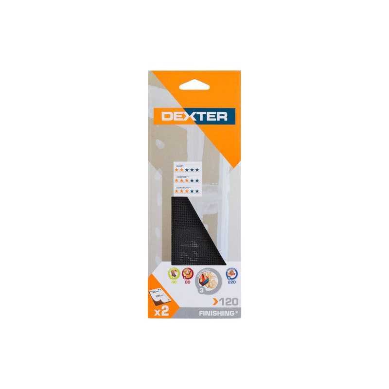  Lot de 2 grilles abrasives pour ponceuse de mur grains 120 DEXTER - Sanifer Tamatave