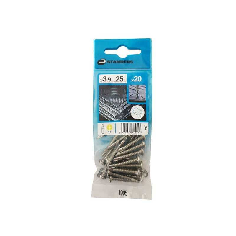  Lot de 20 vis autoperceuse inox tête ronde phillips x l 25 mm  - Sanifer Tamatave