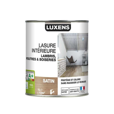  Lasure intérieure poutre et lambris blanc 1 l LUXENS - Sanifer Tamatave