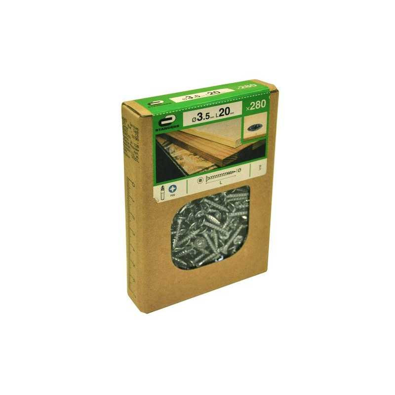  Lot de 280 vis acier tête fraisée pozidriv d 3.5 x l.20 mm Standers  - Sanifer Tamatave