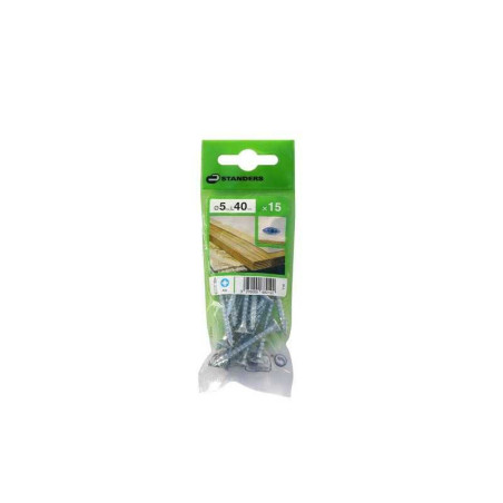  Lot de 15 vis acier t?te frais?e diamètre 5 mm x l.40 mm Standers  - Sanifer Tamatave