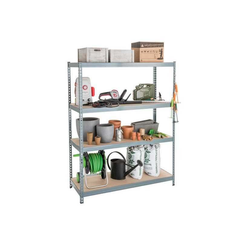  Etagère métal gris anthracite peint spaceo spaceo 4 tablettes l 150xh 190xp 60  - Sanifer Tamatave