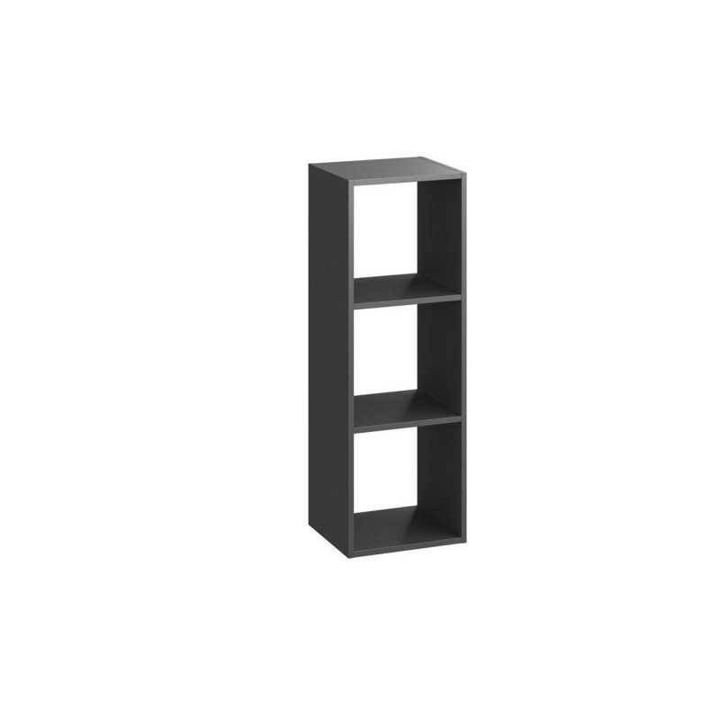 Etagère cube décoratif 3 cases gris foncé h 104 9 x l 36 x p 31 cm NRs  - Sanifer Tamatave