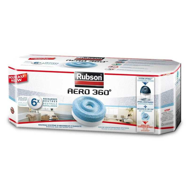  Lot de 6 recharges tablette pour absorbeur d'humidité rubson aéro 360° 20 m²  - Sanifer Tamatave