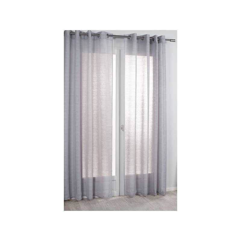 Voilage tamisant lola gris l 140 x h 260 cm  - Sanifer Tamatave