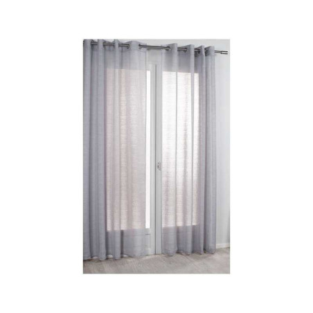 Voilage tamisant lola gris l 140 x h 260 cm  - Sanifer Tamatave