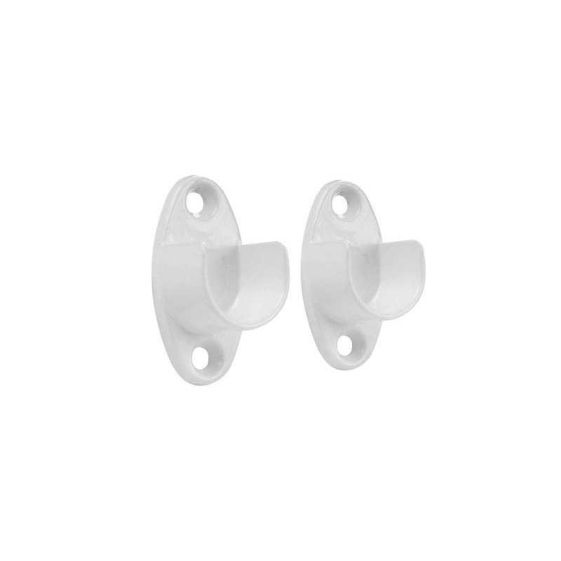  Lot de 2 support de barre de penderie d18 mm rond blanc 21 9 m  - Sanifer Tamatave