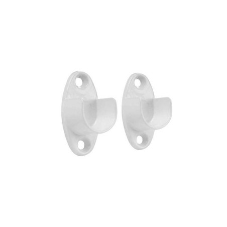  Lot de 2 support de barre de penderie d18 mm rond blanc 21 9 m  - Sanifer Tamatave