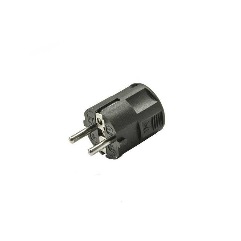  Fiche électrique mâle 2 pôles + terre connexion en haut 16 a noir  - Sanifer Tamatave