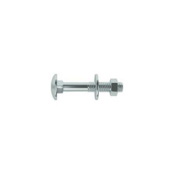 Lot de 4 boulons tête ronde et cou carré acier zingué l 80 x diamètre 8 mm  - Sanifer Tamatave