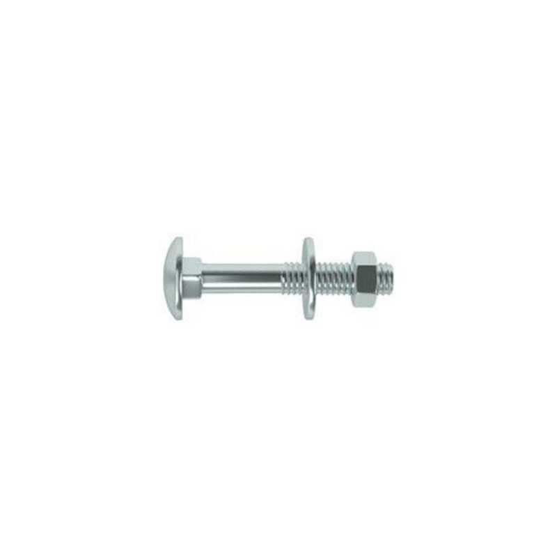  Lot de 4 boulons tête ronde et cou carré acier zingué l 80 x diamètre 8 mm  - Sanifer Tamatave