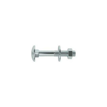  Lot de 4 boulons tête ronde et cou carré acier zingué l 80 x diamètre 8 mm  - Sanifer Tamatave