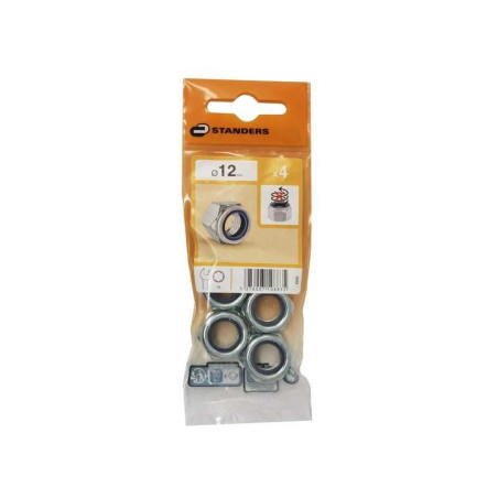  Lot de 4 écrous 6 pans acier diamètre 12 mm STANDERS - Sanifer Tamatave