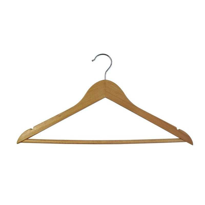  Lot de 4 cintres spaceo bois et acier bois naturel h  23 x l  44 5 x p  9 6 cm  - Sanifer Tamatave