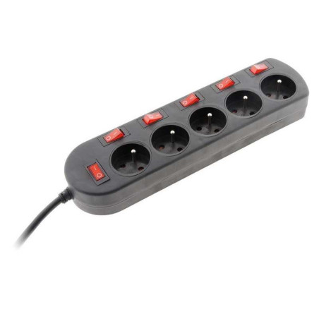  Multiprise filaire 5 prises noir zenitech  - Sanifer Tamatave