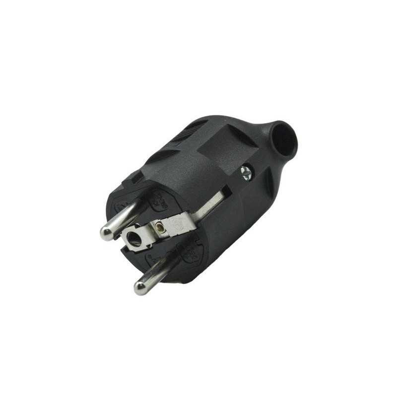  Fiche électrique mâle 2 pôles + terre connexion sur le côté 16 a noir  - Sanifer Tamatave