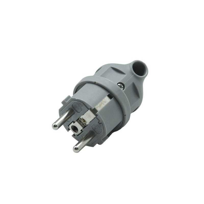  Fiche électrique mâle 2 pôles + terre connexion sur le côté 16 a gris  - Sanifer Tamatave