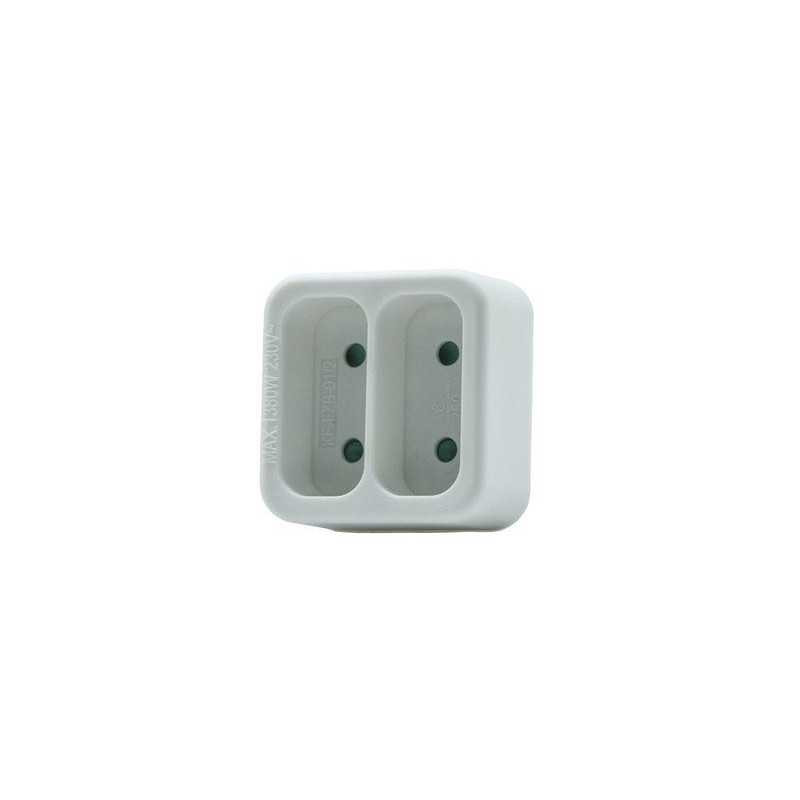  Biplite murale 2 prises 6a blanc  - Sanifer Tamatave