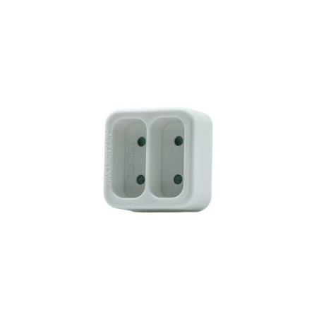  Biplite murale 2 prises 6a blanc  - Sanifer Tamatave
