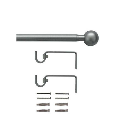 Kit de tringle à rideau ball diamètre 16 mm argent 120-210 cm  - Sanifer Tamatave