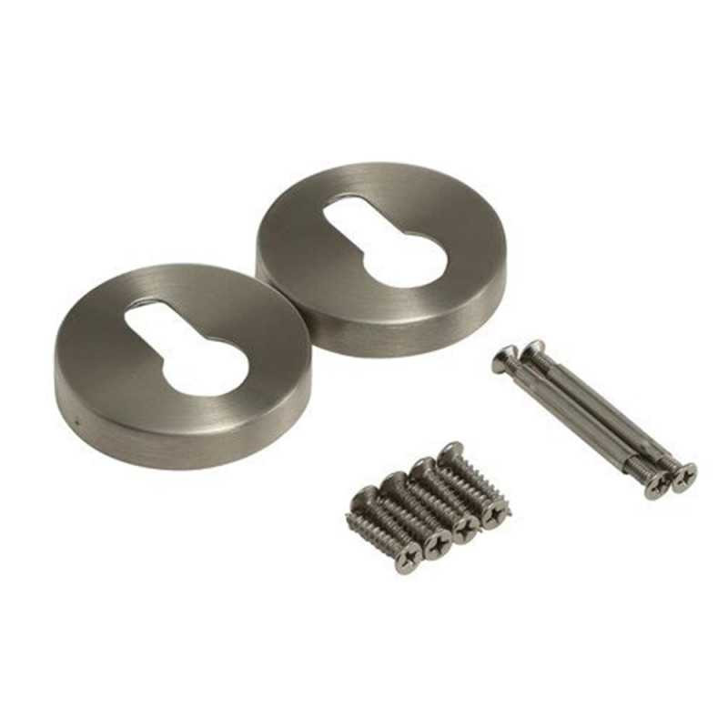  Lot de 2 rosaces l1, acier nickel satiné trou de cylindre Inspire INSPIRE - Sanifer Tamatave