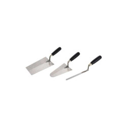  Lot de 3 truelles rondes en acier lame de 20 cm  - Sanifer Tamatave