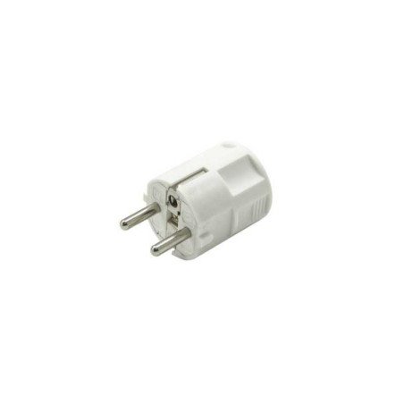  Fiche électrique mâle 2 pôles + terre connexion en haut 16 a blanc  - Sanifer Tamatave