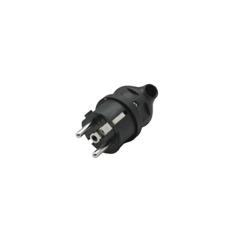  Fiche électrique mâle 2 pôles + terre connexion sur le côté 16 a noir  - Sanifer Tamatave
