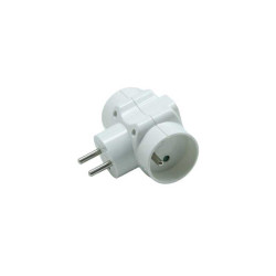  Triplite murale 2 prises 16a + 1 prise 6a blanc  - Sanifer Tamatave