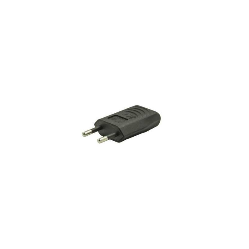  Fiche électrique mâle 2 pôles connexion en haut 6 a noir  - Sanifer Tamatave