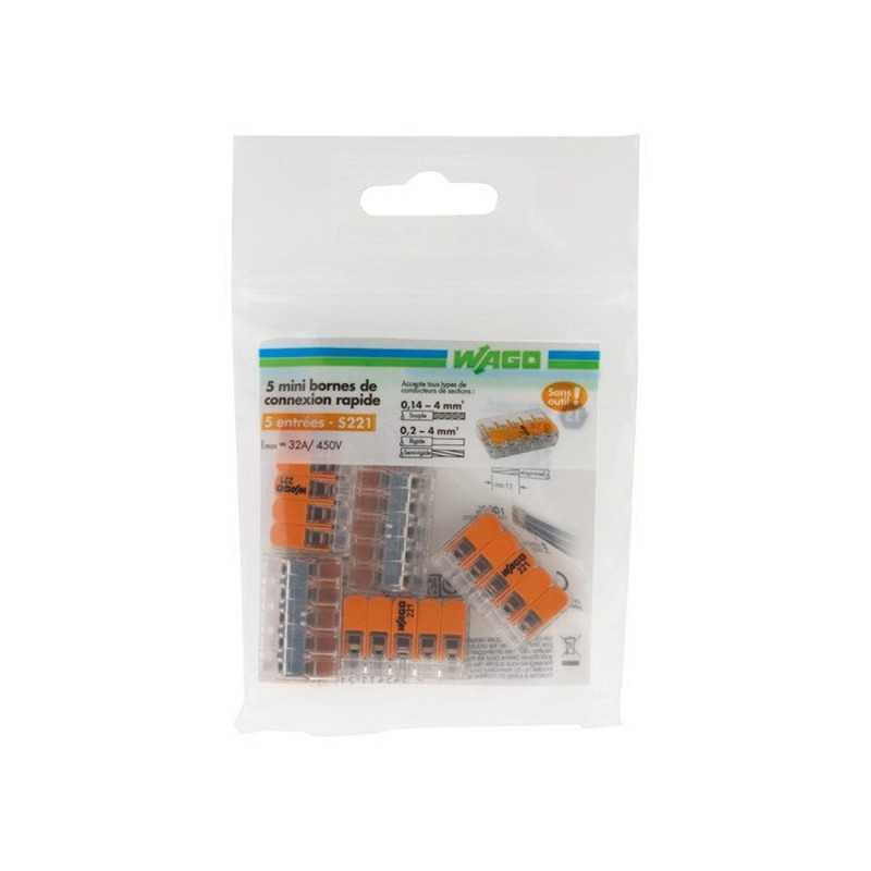  Lot de 5 bornes automatiques à levier 25 mm² pour rigide et souple ZENITECH - Sanifer Tamatave