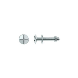  Lot de 4 boulons tête ronde acier zingué l.80 x diamètre 6 mm  Standers  - Sanifer Tamatave