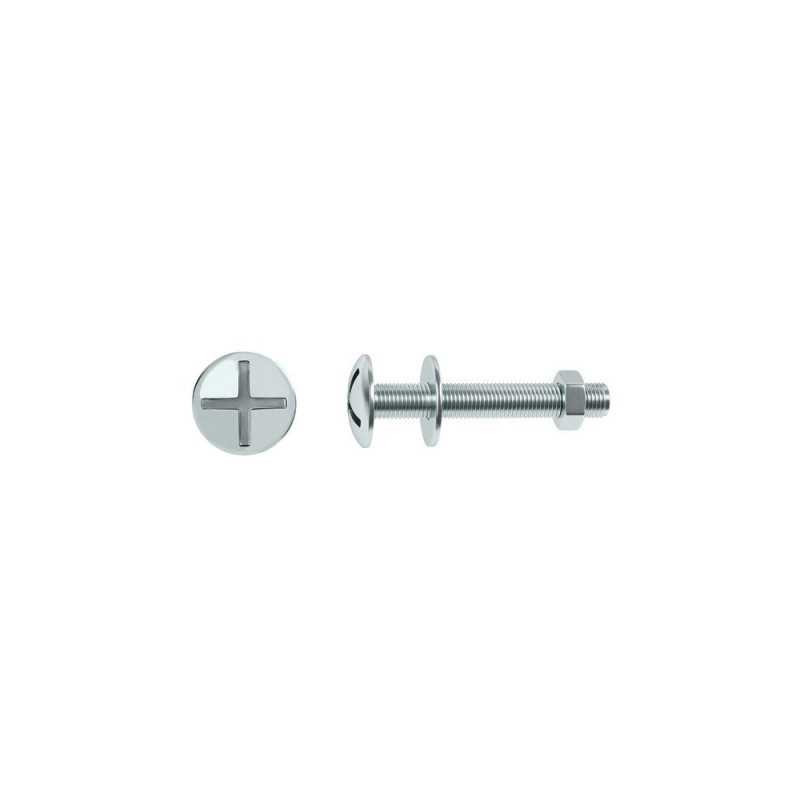  Lot de 4 boulons tête ronde acier zingué l.80 x diamètre 6 mm  Standers  - Sanifer Tamatave