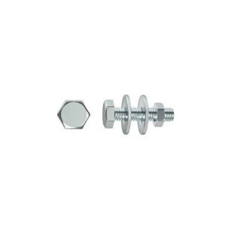  Lot de 2 boulons tête 6 pans acier zingué l.50 x diamètre 10 mm  Standers  - Sanifer Tamatave
