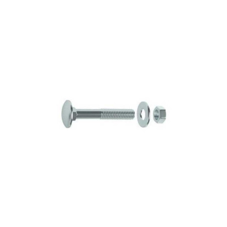  Lot de 4boulons tête ronde et cou carré acier zingué l.50 x diamètre 6 mm  Standers  - Sanifer Tamatave