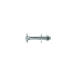  Lot de 4boulons tête ronde et cou carré acier zingué l.60 x diamètre 6 mm  Standers  - Sanifer Tamatave