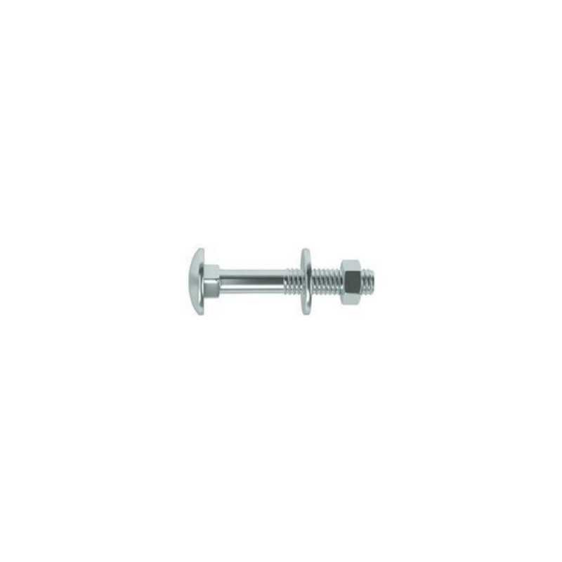  Lot de 4boulons tête ronde et cou carré acier zingué l.60 x diamètre 6 mm  Standers  - Sanifer Tamatave